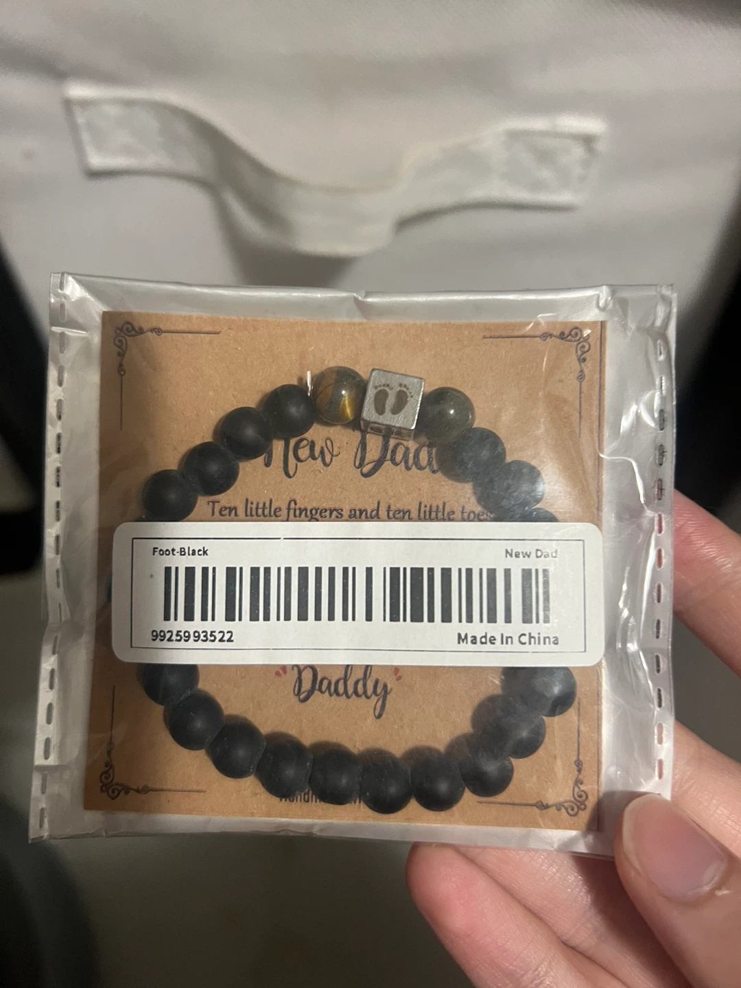 New Dad "Ten Little Fingers and Ten Little Toes" Beaded Bracelet