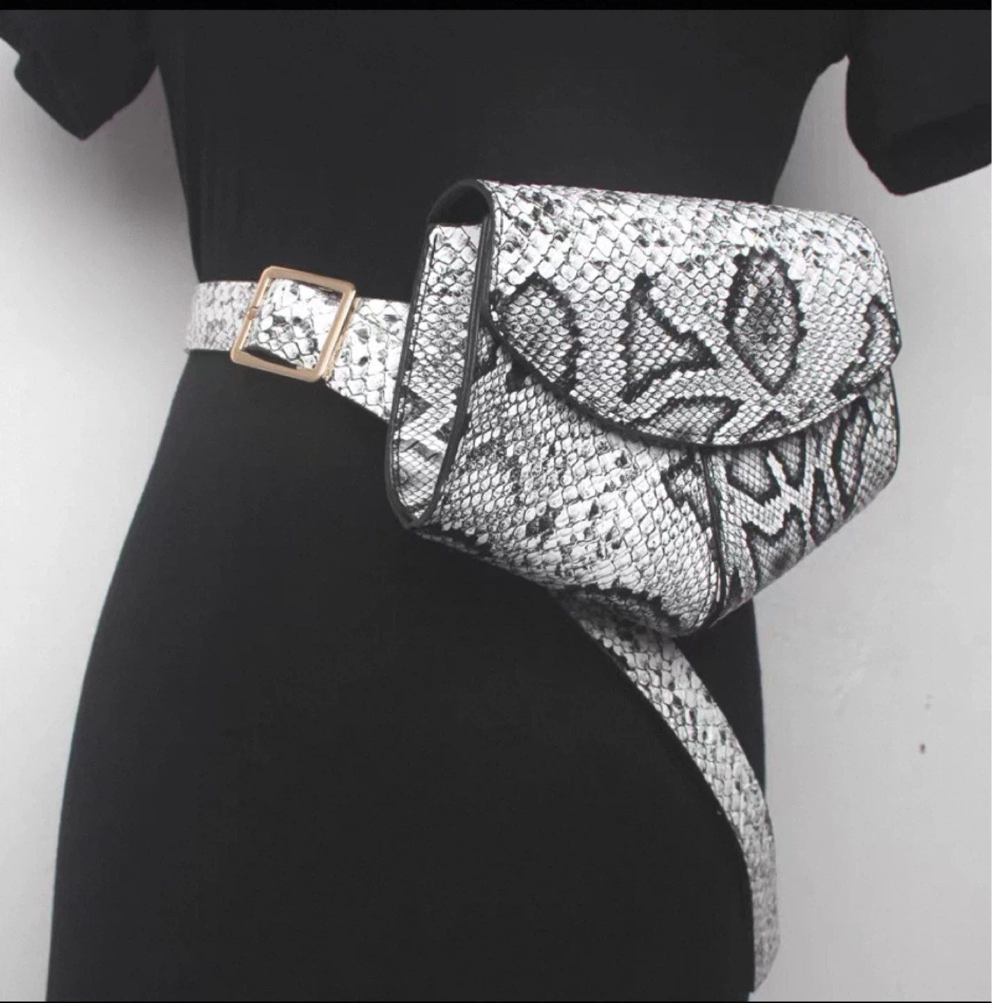 Snakeskin Print Belt Bag - photo 2