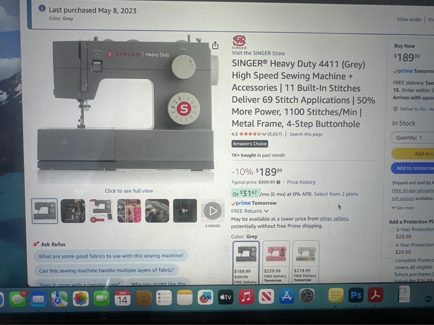 SINGER Heavy Duty 4411 Sewing Machine (Grey)