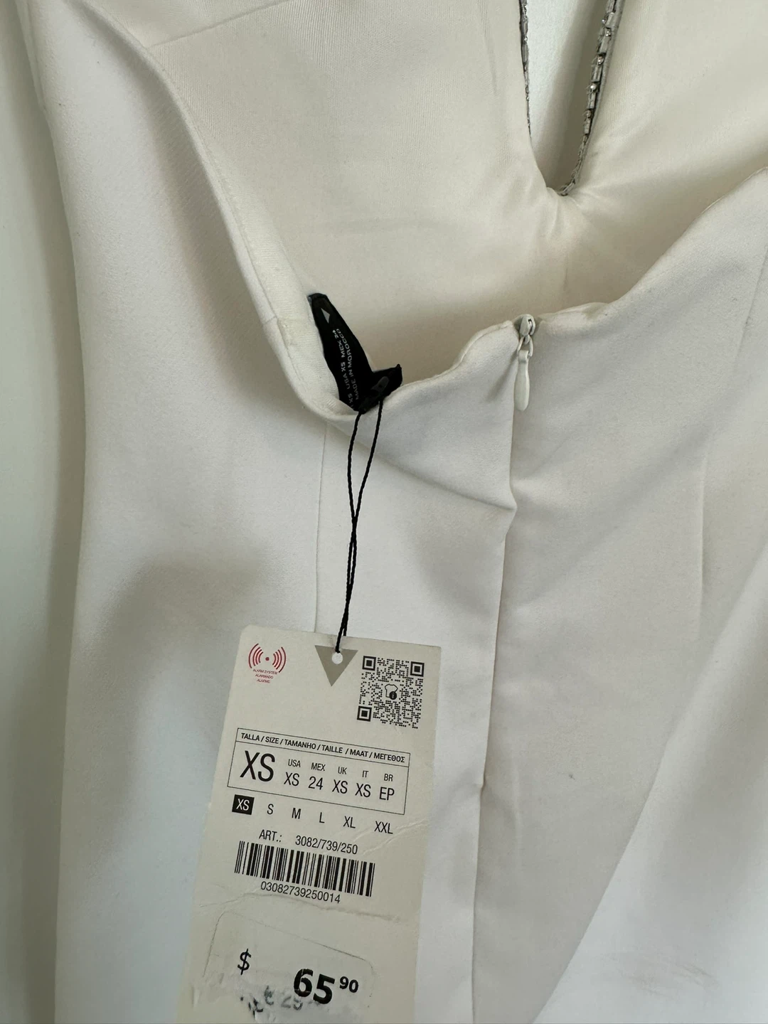 Zara White Halter Dress with Silver Chain Detail - XS - photo 4