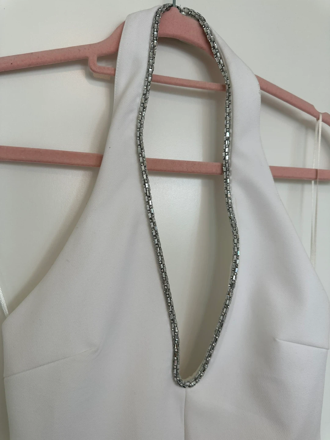 Zara White Halter Dress with Silver Chain Detail - XS - photo 2