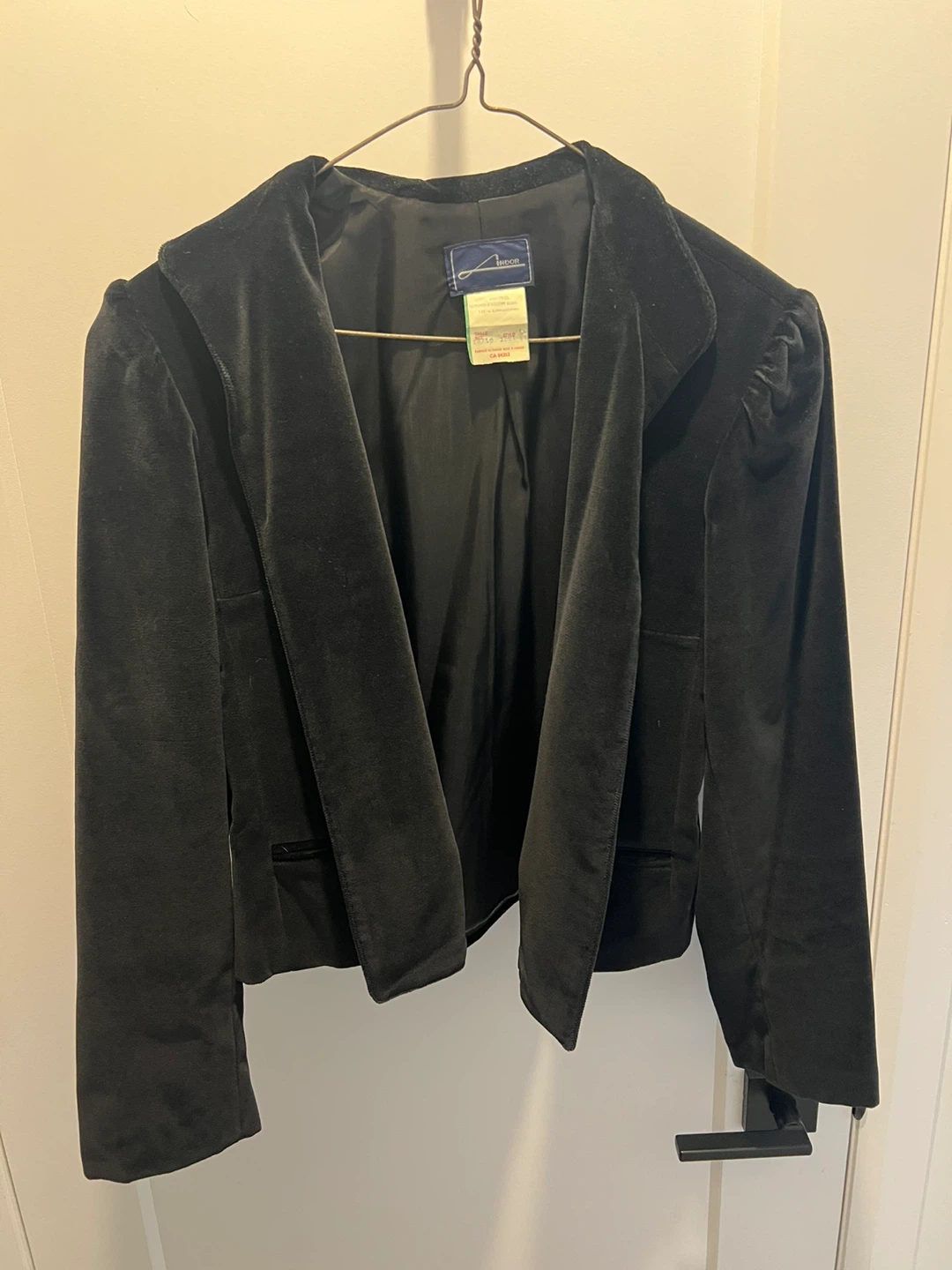 Indor Black Velvet Blazer Size 10/12