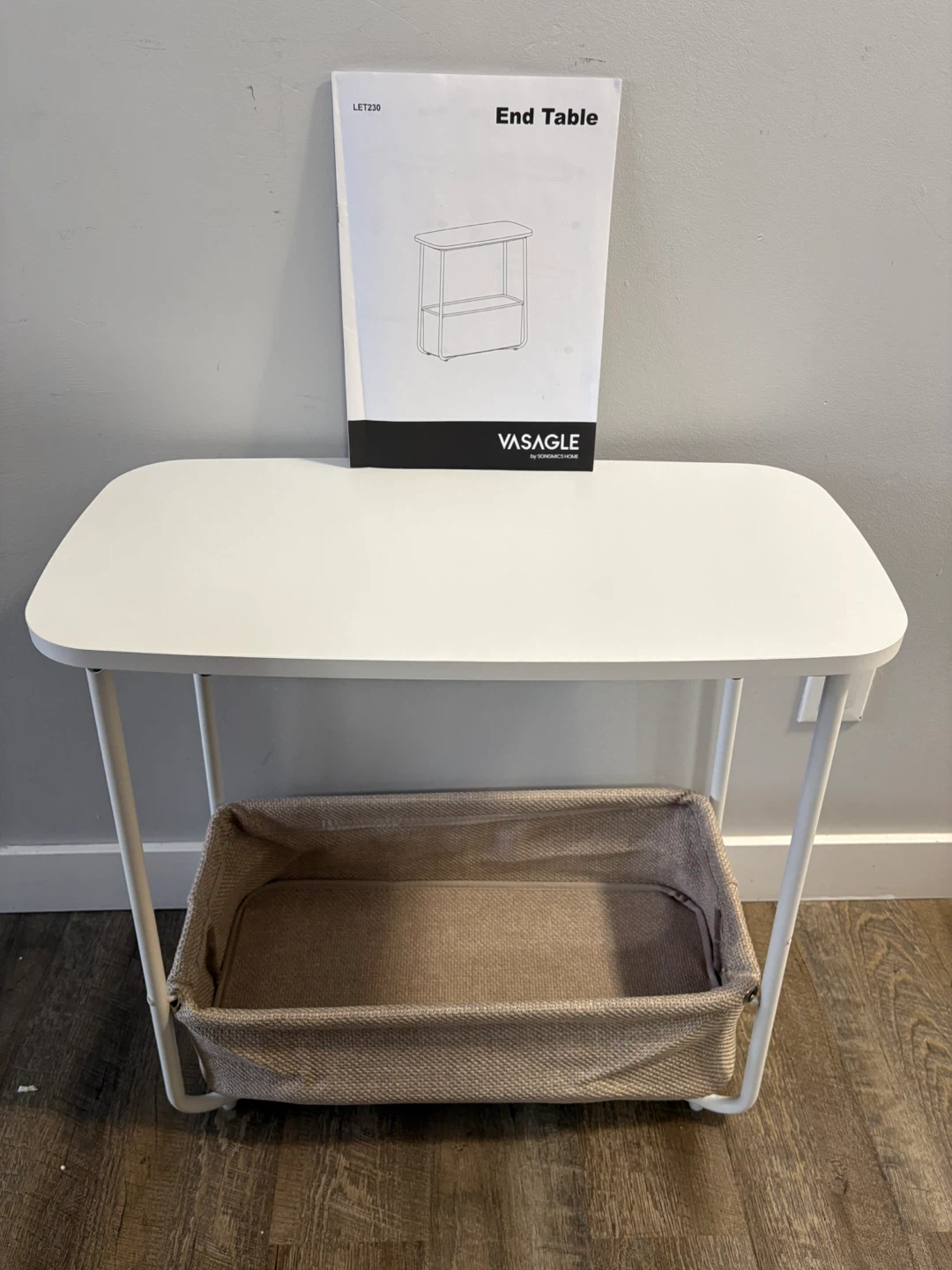 Brand New Side End Table with Fabric Basket - photo 3