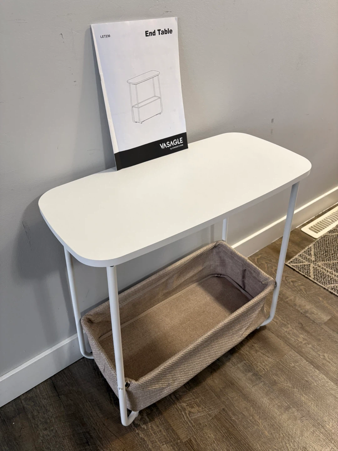 Brand New Side End Table with Fabric Basket - photo 2