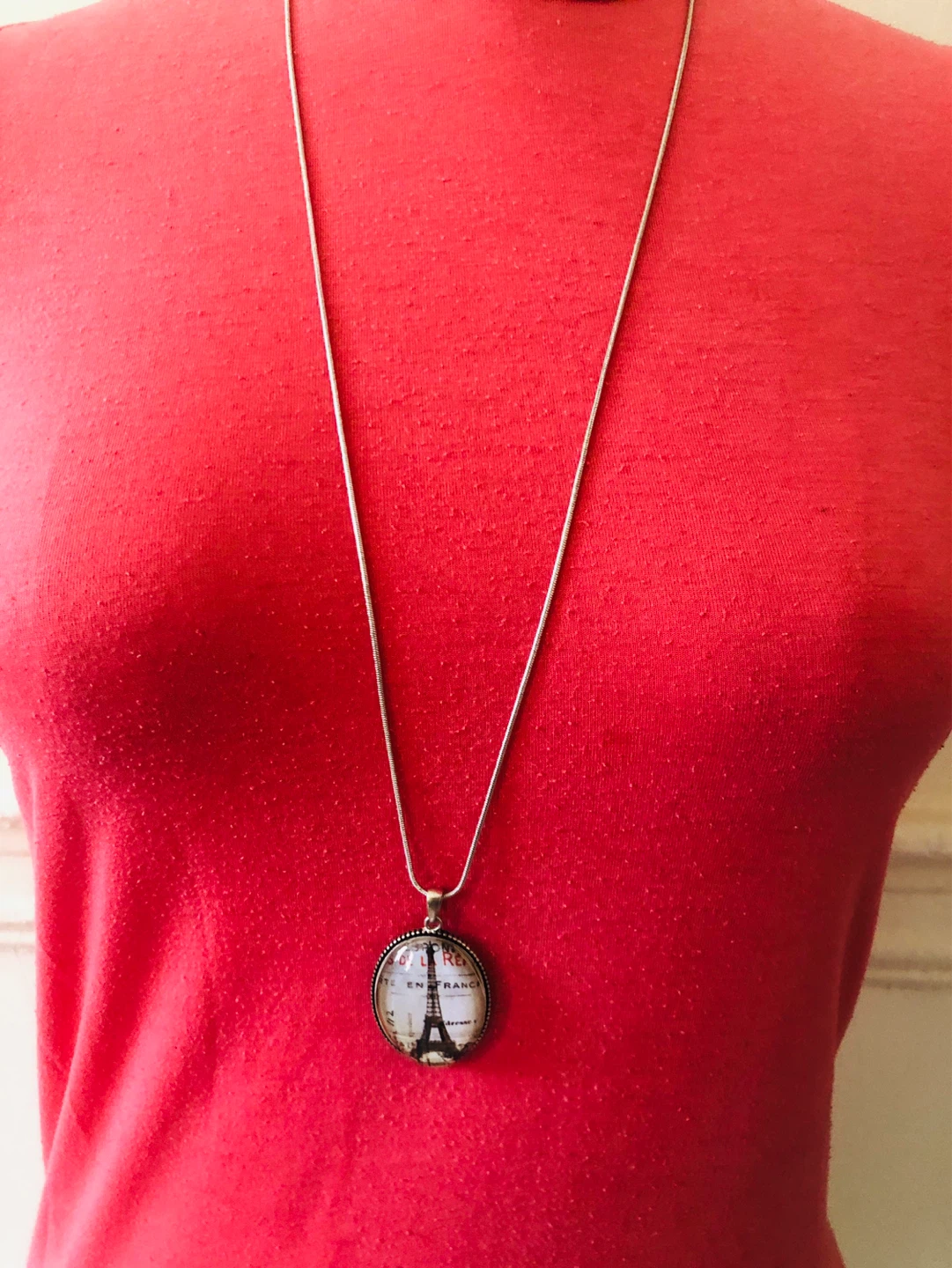 Eiffel Tower Paris Vintage Style Pendant Necklace
