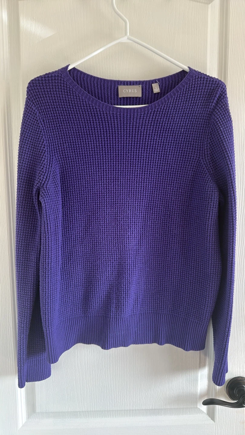 Cyrus Women's Purple Knit Sweater - Size L