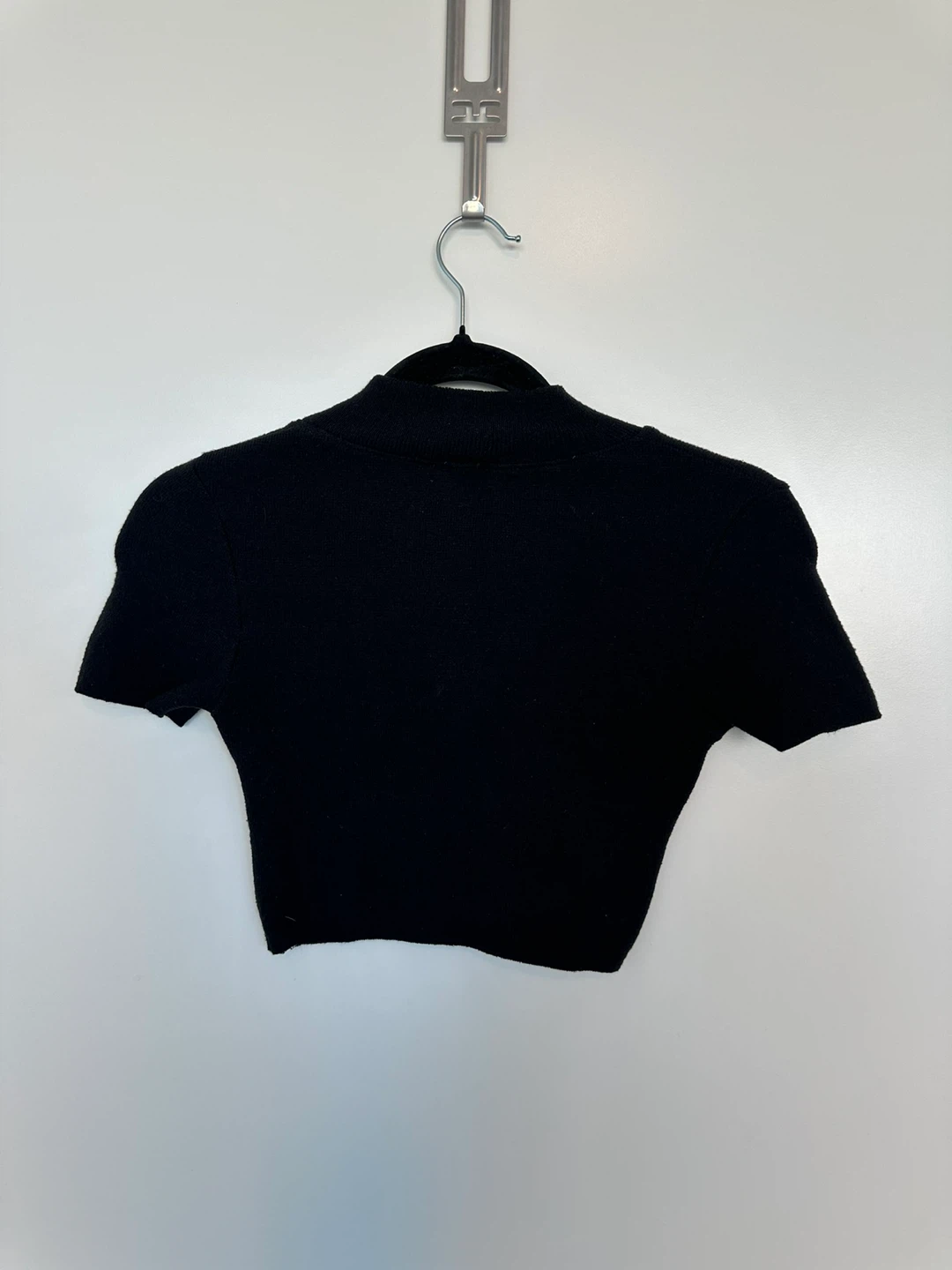 Zara Black Mock Neck Cropped Top - Size S - photo 2