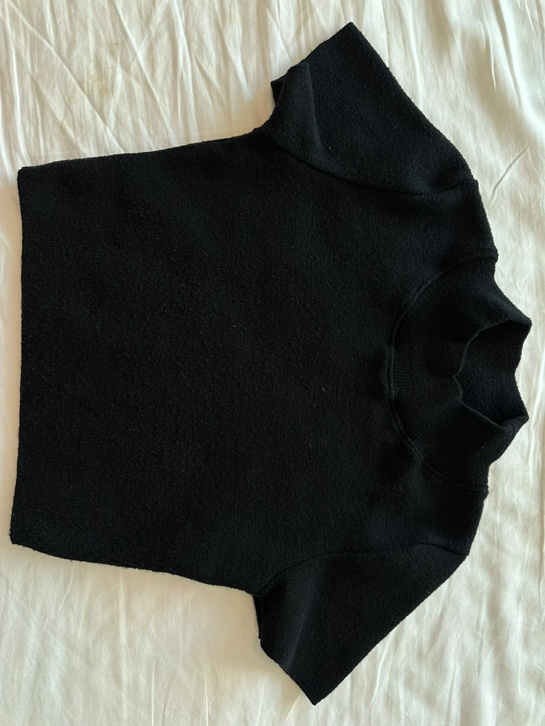 Zara Black Mock Neck Cropped Top - Size S - photo 3