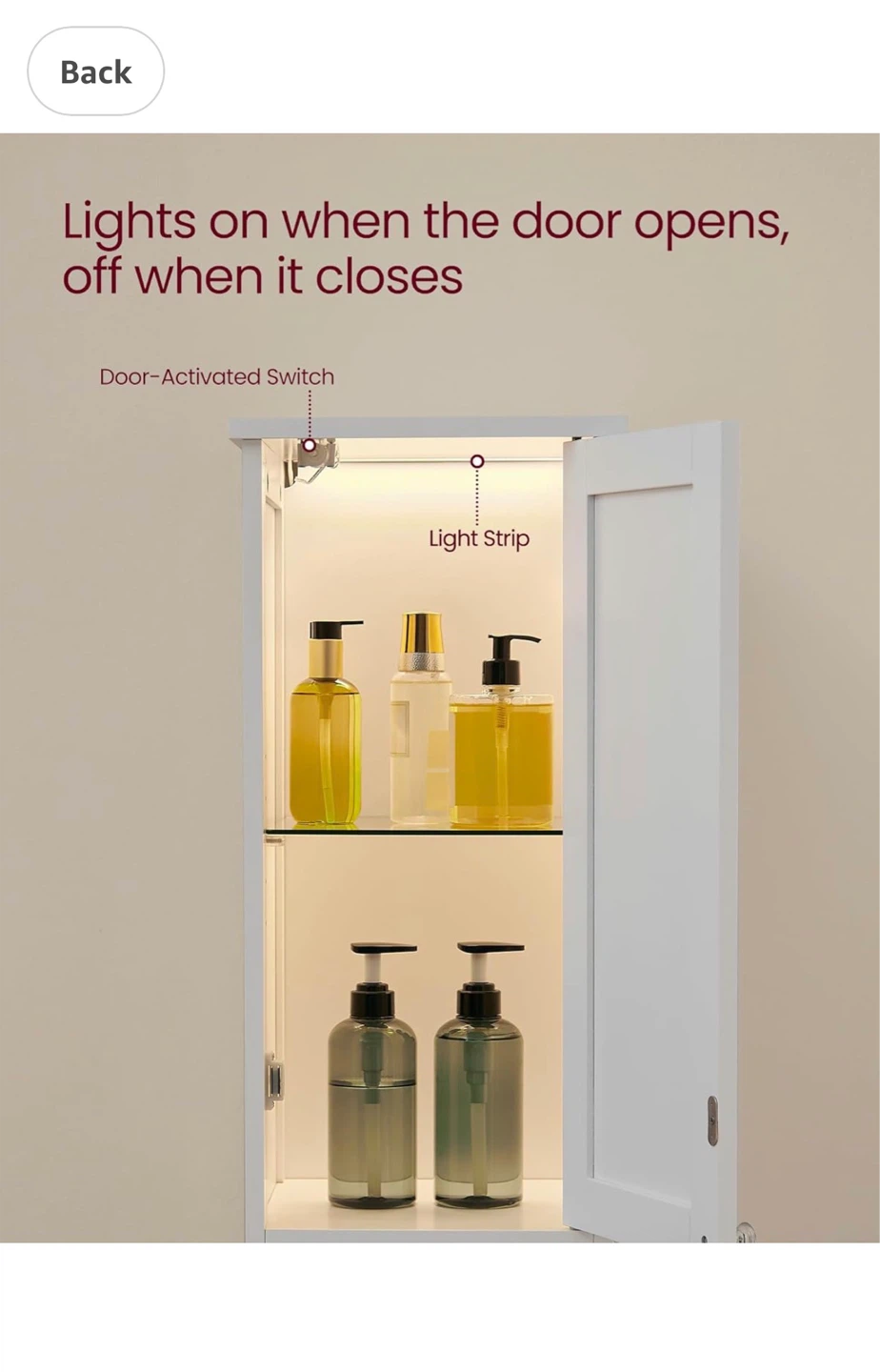 Brand New Tall Storage Cabinet with Lights - photo 4