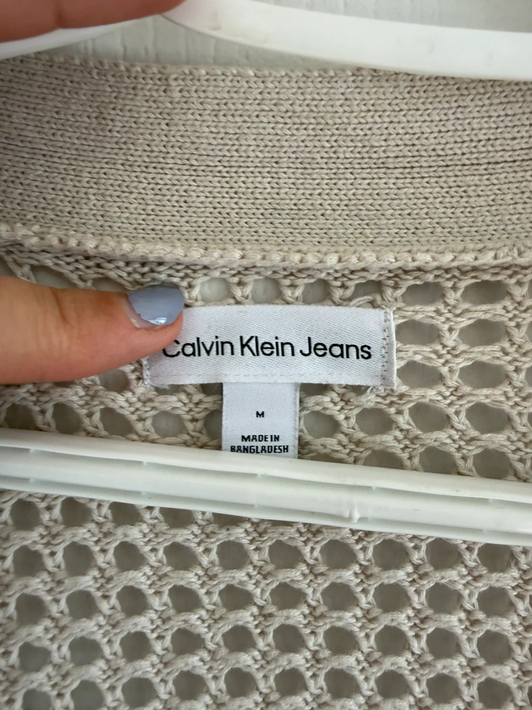 Calvin Klein Jeans Beige Knit Cardigan - Size M - photo 2