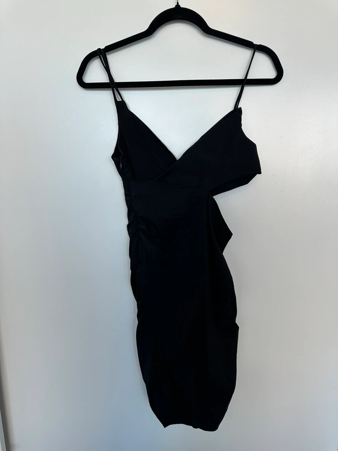 Black Ruched Mini Dress