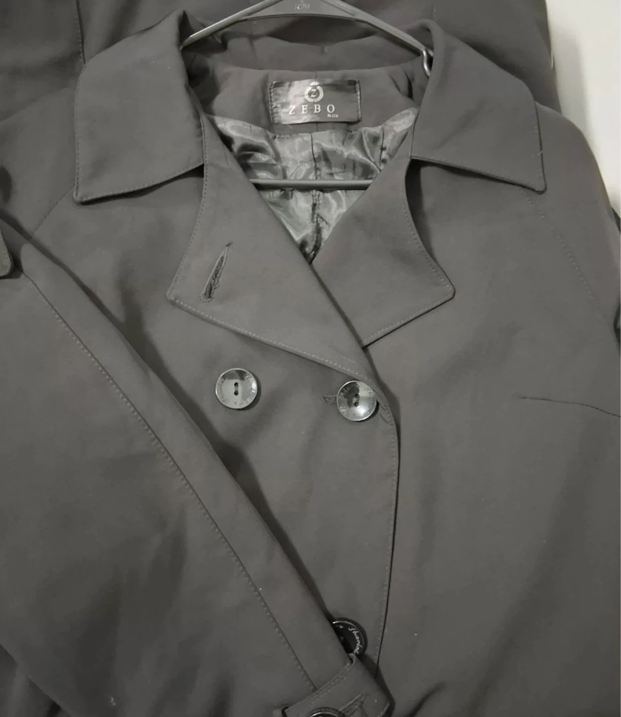ZEBO COLLECTION Black Double-Breasted Trench Coat - photo 2
