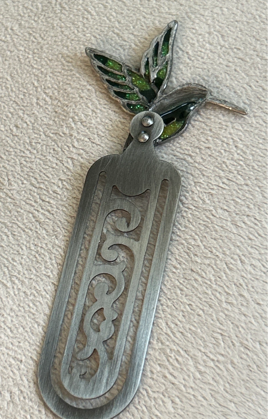 Hummingbird Pewter Bookmark - photo 3