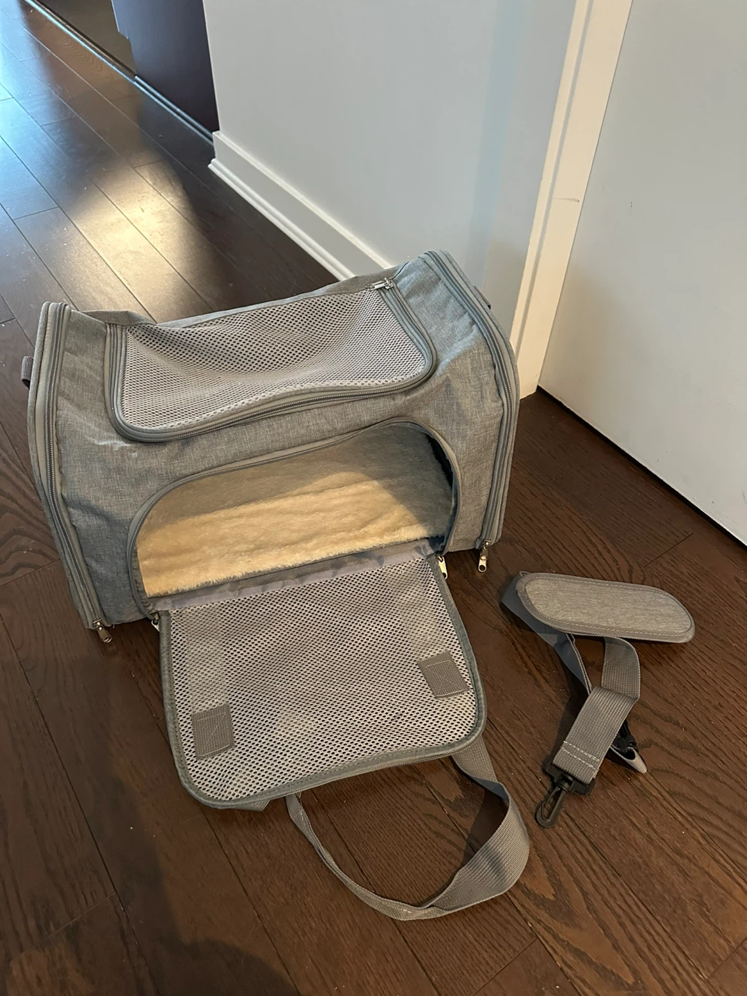 Grey Pet Carrier Bag