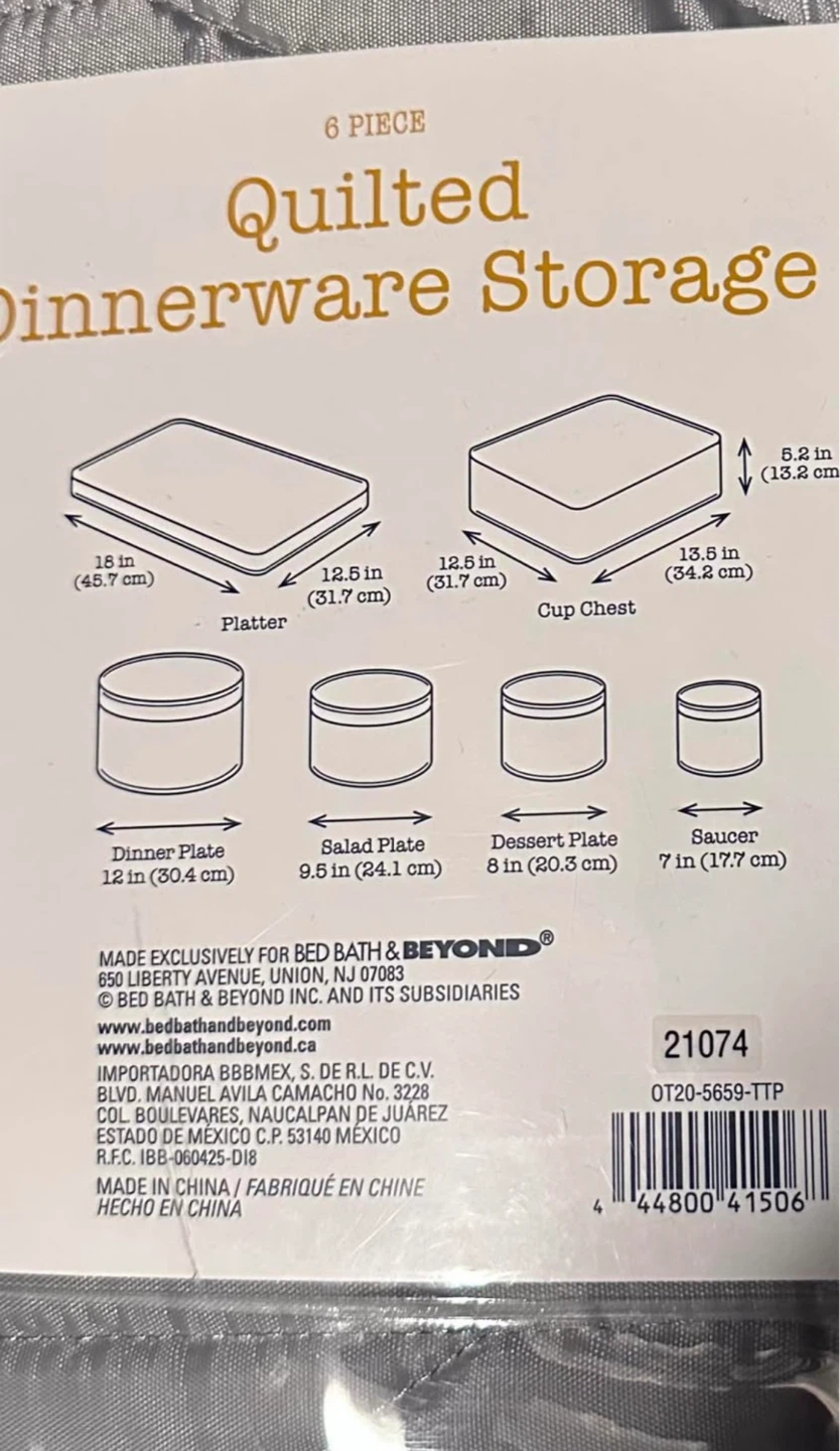 Our Table 6 Piece Quilted Dinnerware Storage Set - photo 2