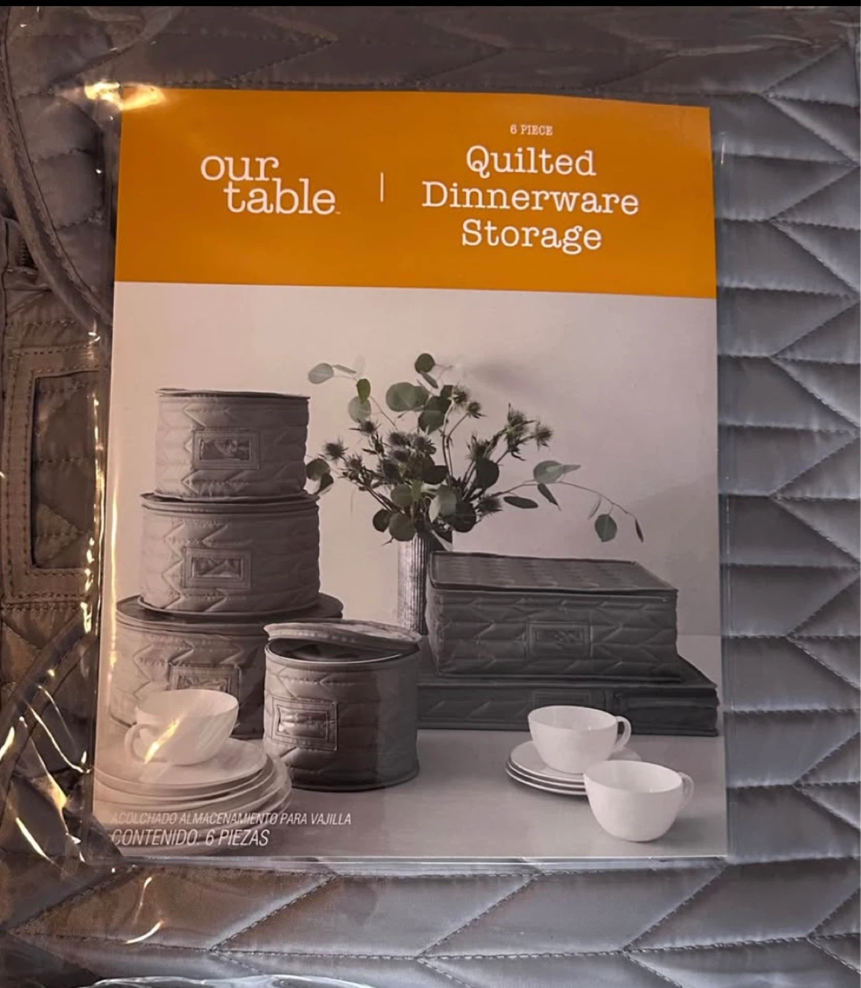 Our Table 6 Piece Quilted Dinnerware Storage Set