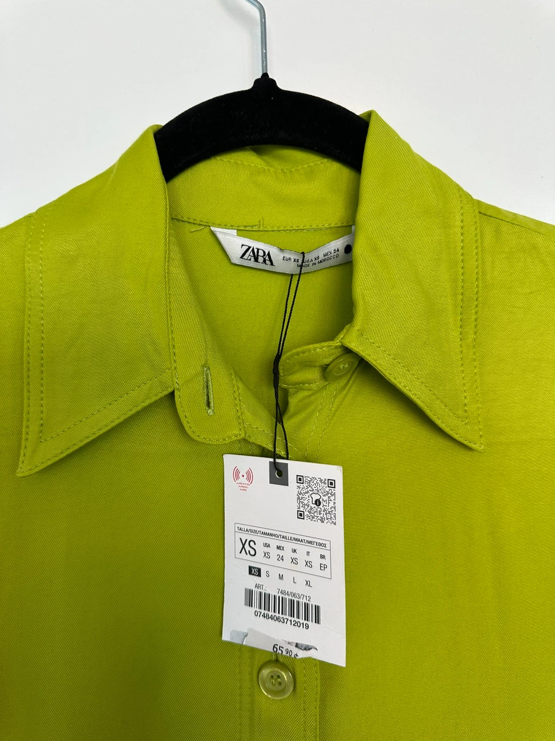 ZARA Lime Green Cutout Shirt Dress - photo 2