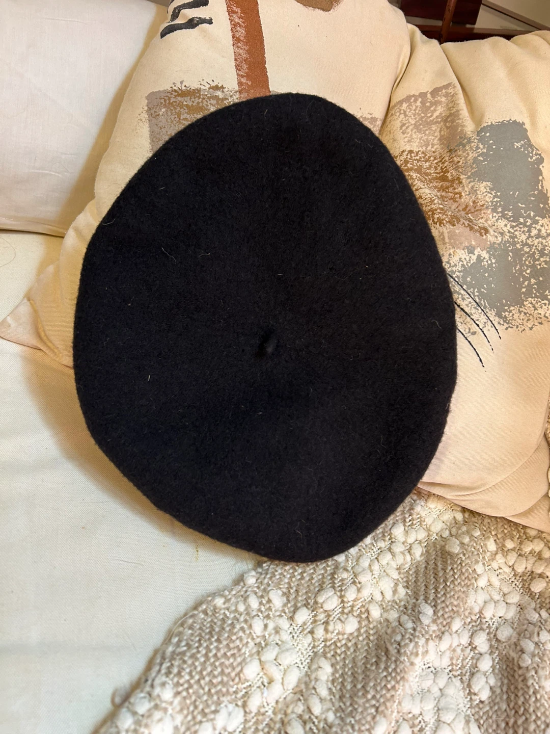 Black woolen beret Hat unisex - photo 2