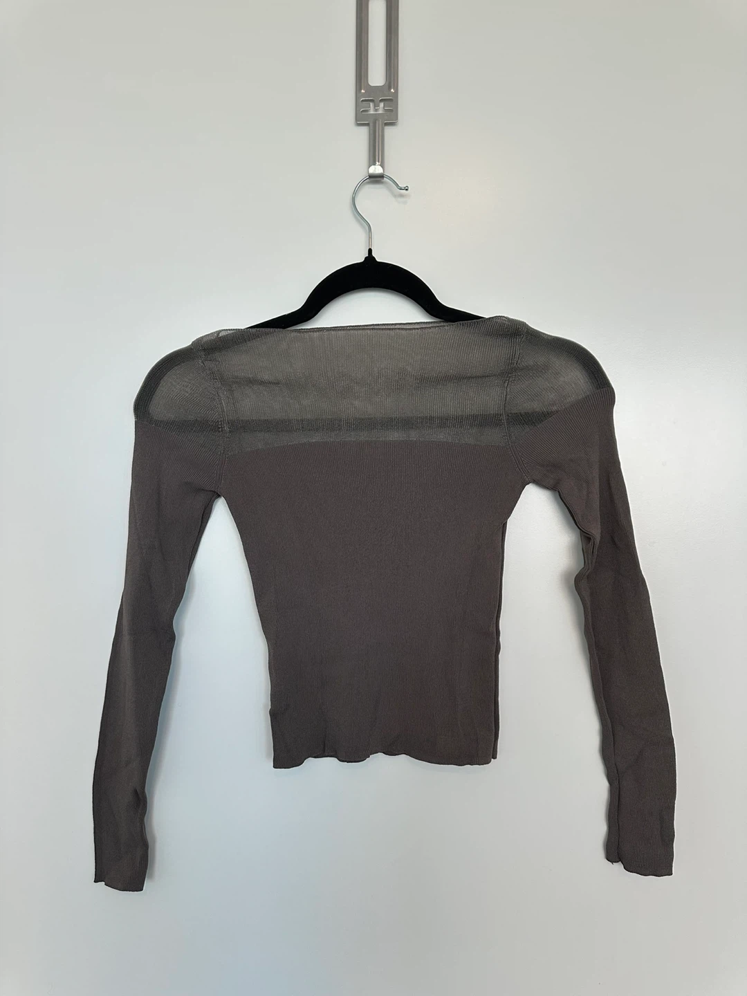 ZARA Mesh Knit Long Sleeve Top Size S - photo 3
