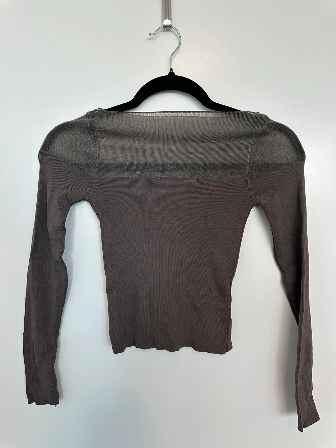 ZARA Mesh Knit Long Sleeve Top Size S