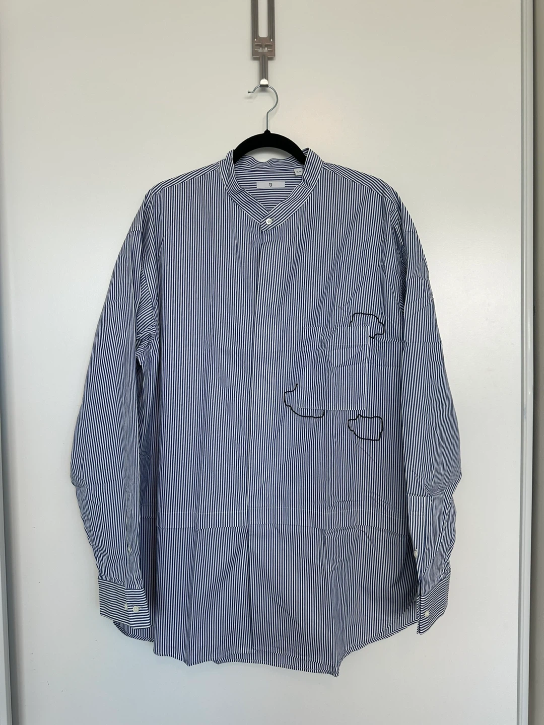 Uniqlo U Striped Band Collar Shirt XL