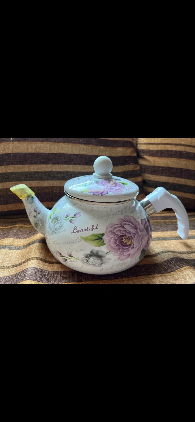 Floral Enamel Teapot Kettle - photo 2