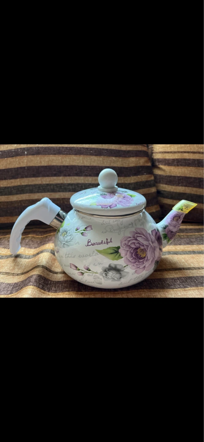 Floral Enamel Teapot Kettle