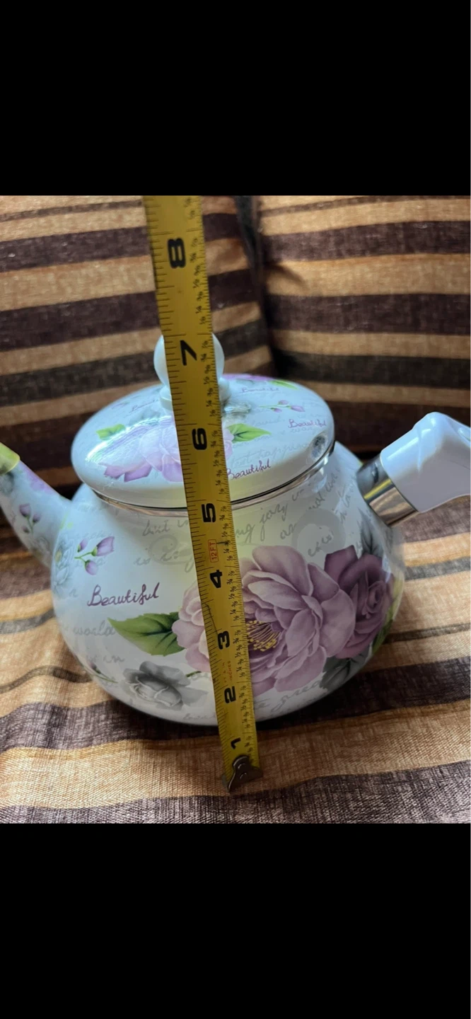 Floral Enamel Teapot Kettle - photo 4
