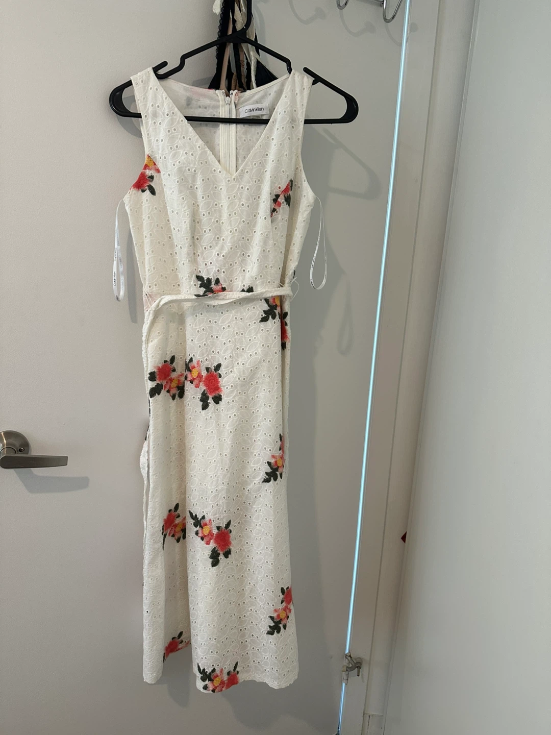 Calvin Klein White Floral Eyelet Midi Dress - photo 2