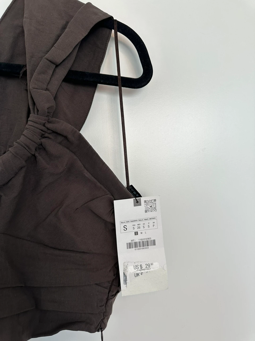 ZARA Brown Linen Blend Crop Top Size S - photo 2