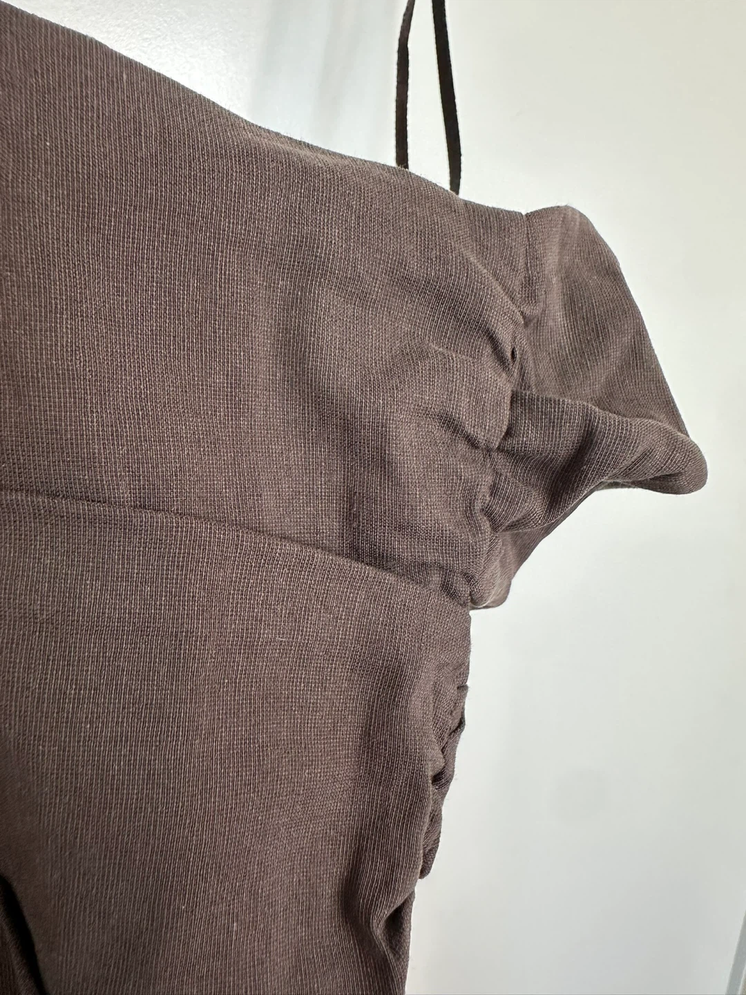 ZARA Brown Linen Blend Crop Top Size S - photo 4
