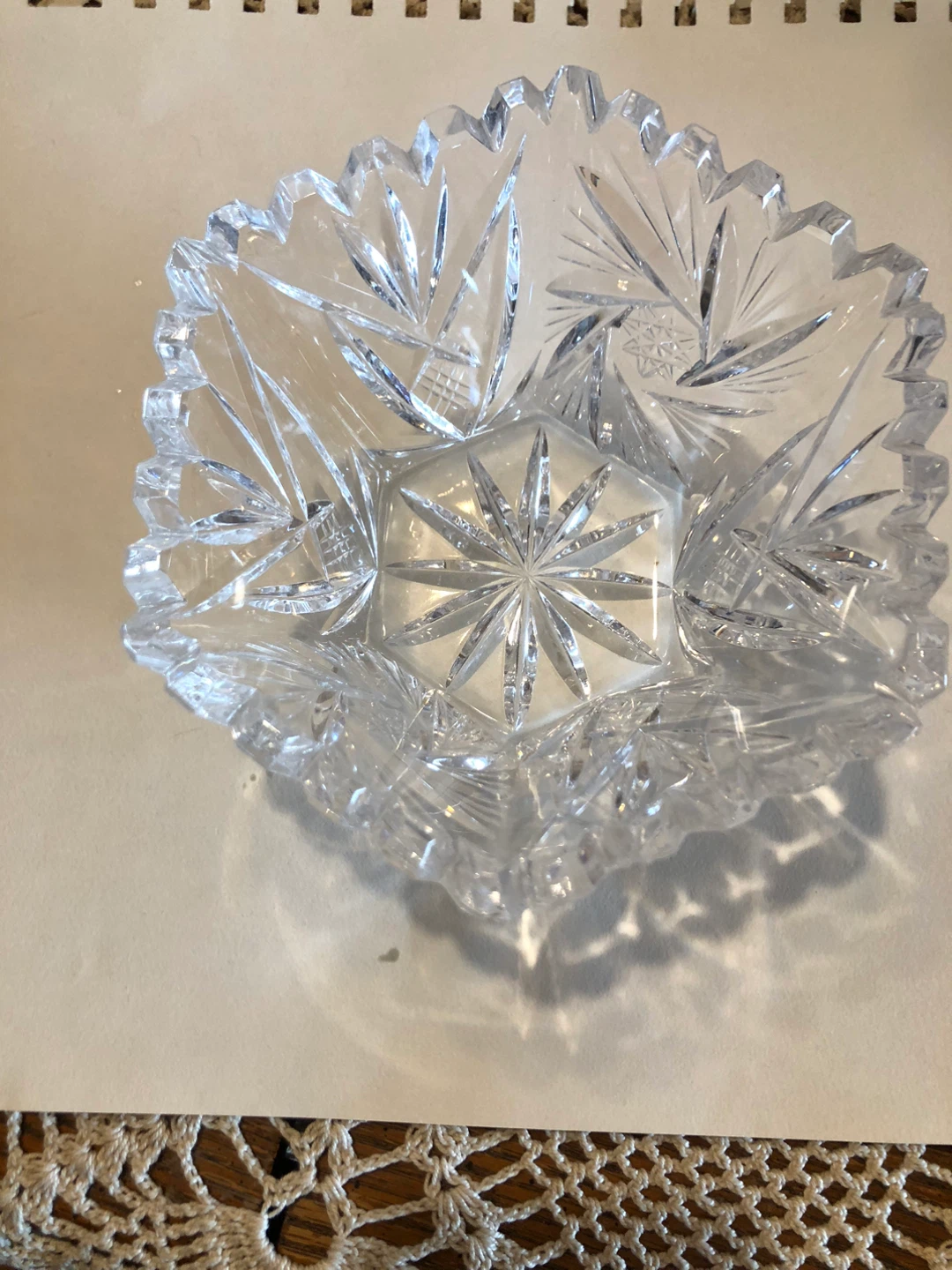 Cut Crystal Glass Bowl