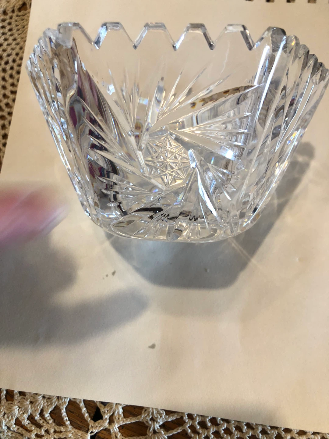 Cut Crystal Glass Bowl - photo 3
