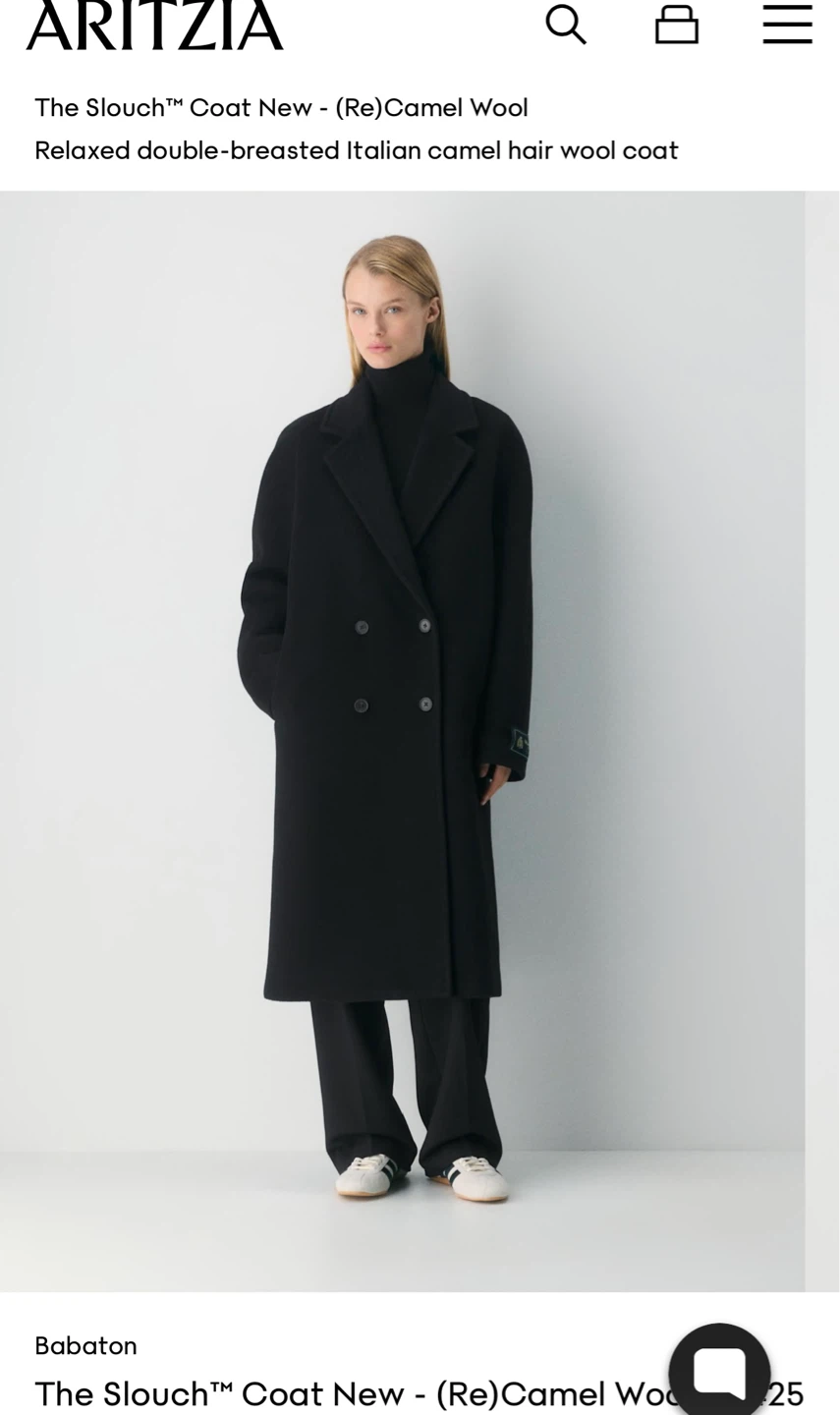Babaton Atelier Black Wool Blend Coat Size 3
