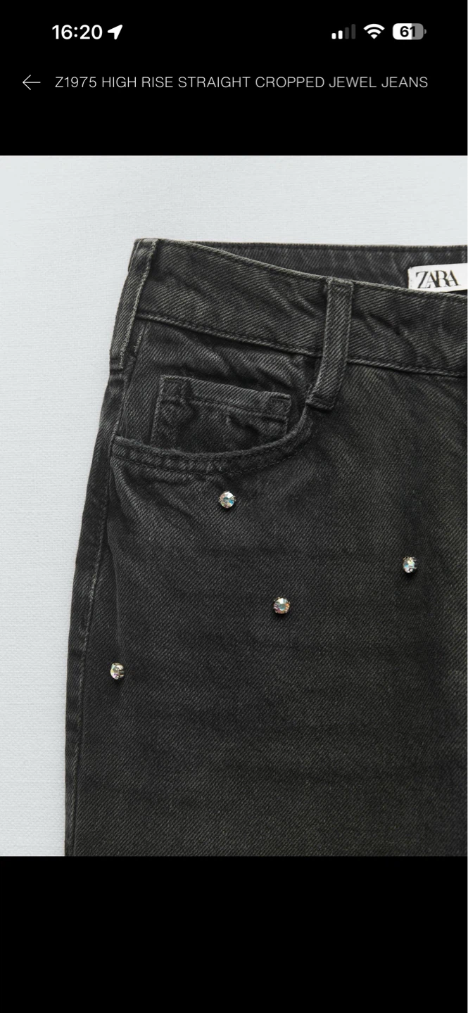 ZARA High Rise Straight Jewel Jeans - photo 3
