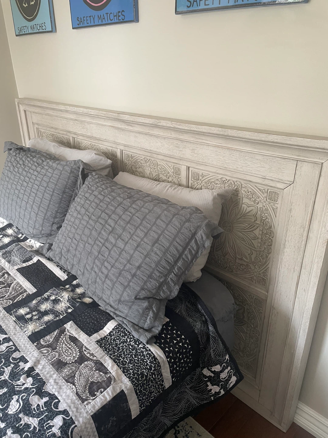 Solid wood carved headboard