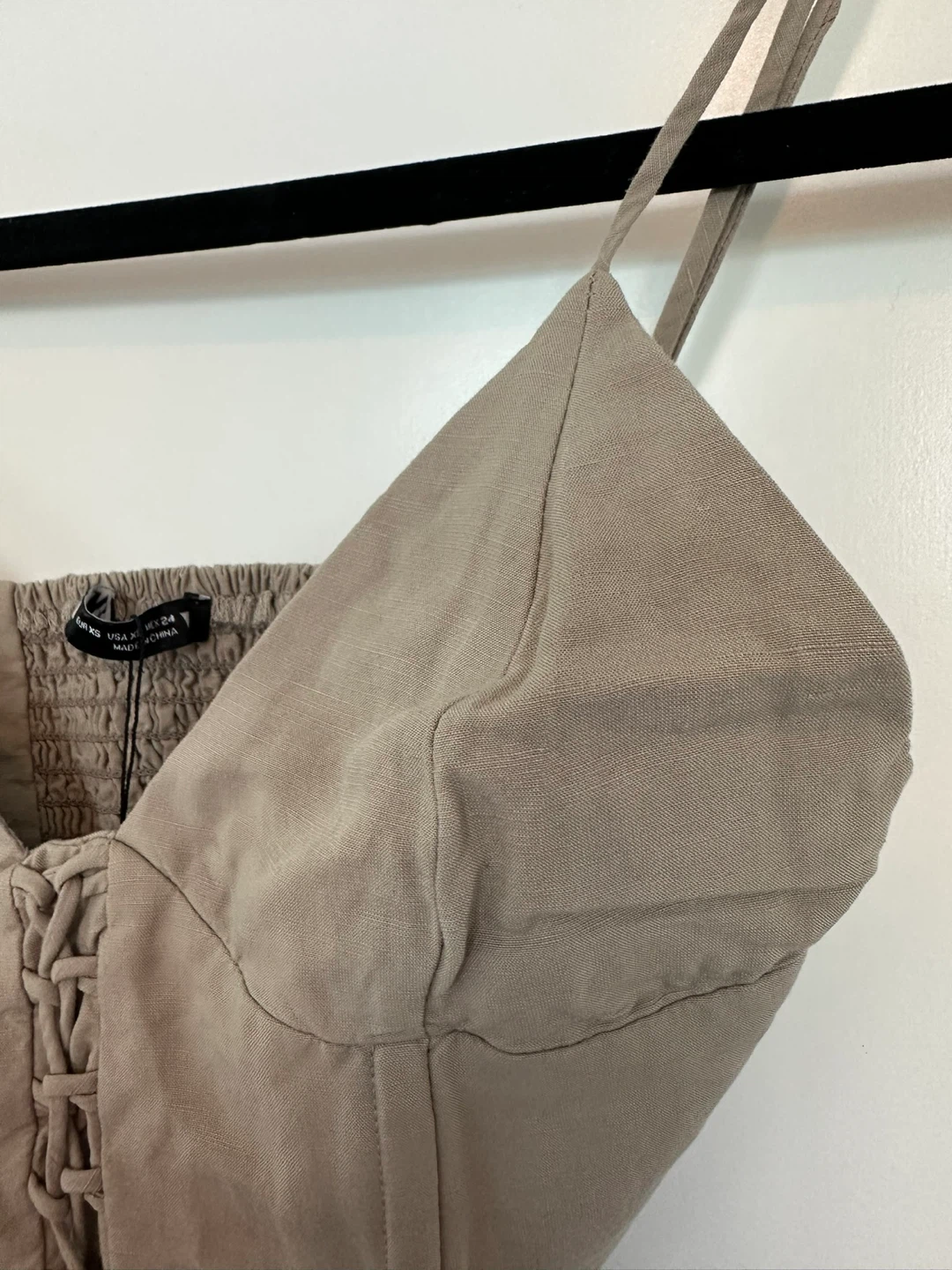 Zara Corset Crop Top - Taupe - XS - photo 2