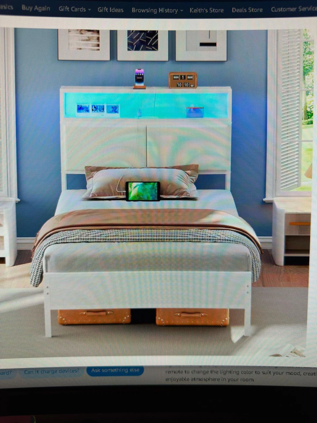 Twin Size Bed Frame with 16-Color LED Headboard - photo 2