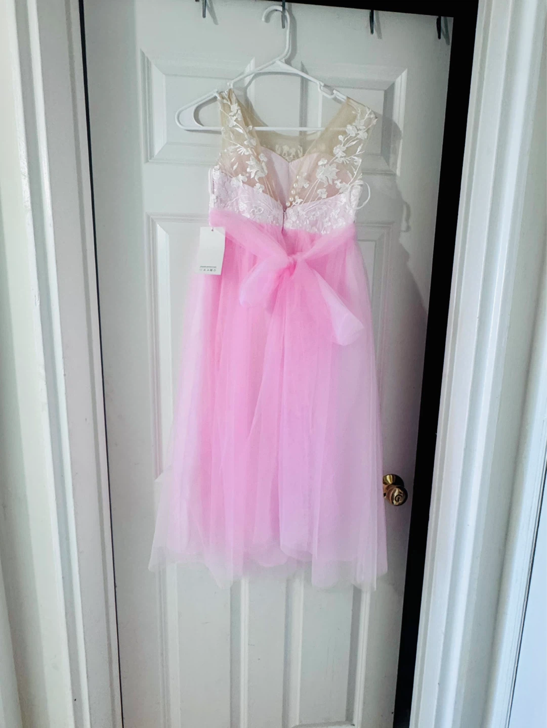 Pink Tulle Dress with Floral Lace Bodice - photo 2
