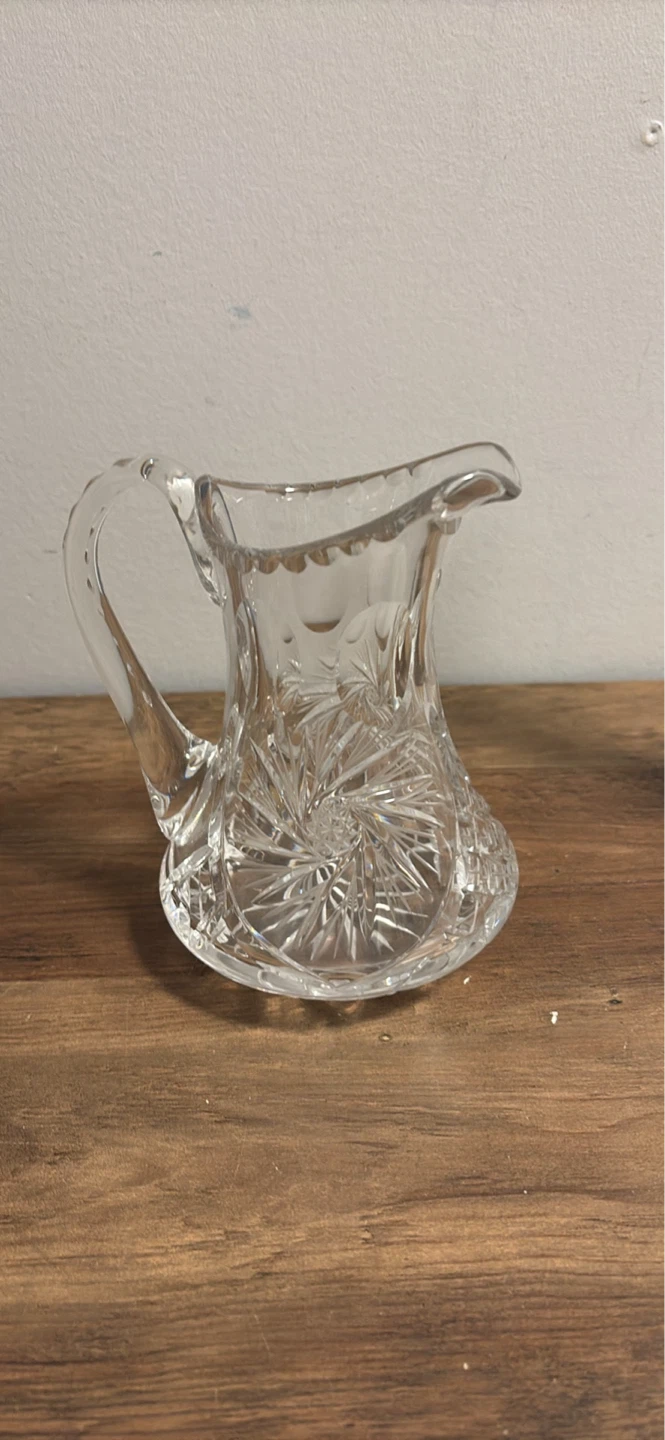 Pinwheel Crystal Creamer Pitcher and Decanter - photo 3