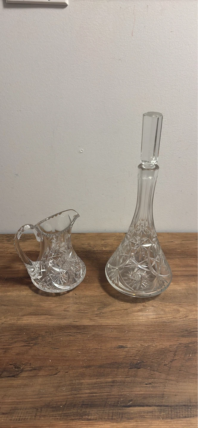 Pinwheel Crystal Creamer Pitcher and Decanter - photo 5