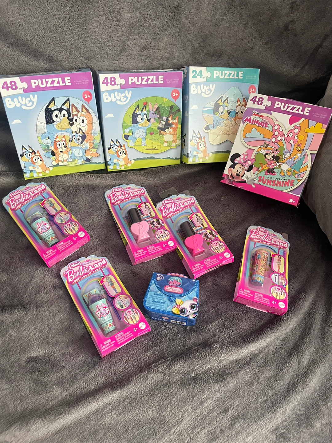 NEW! Barbie Land Mini Toys & Bluey / Minnie Mouse Puzzles