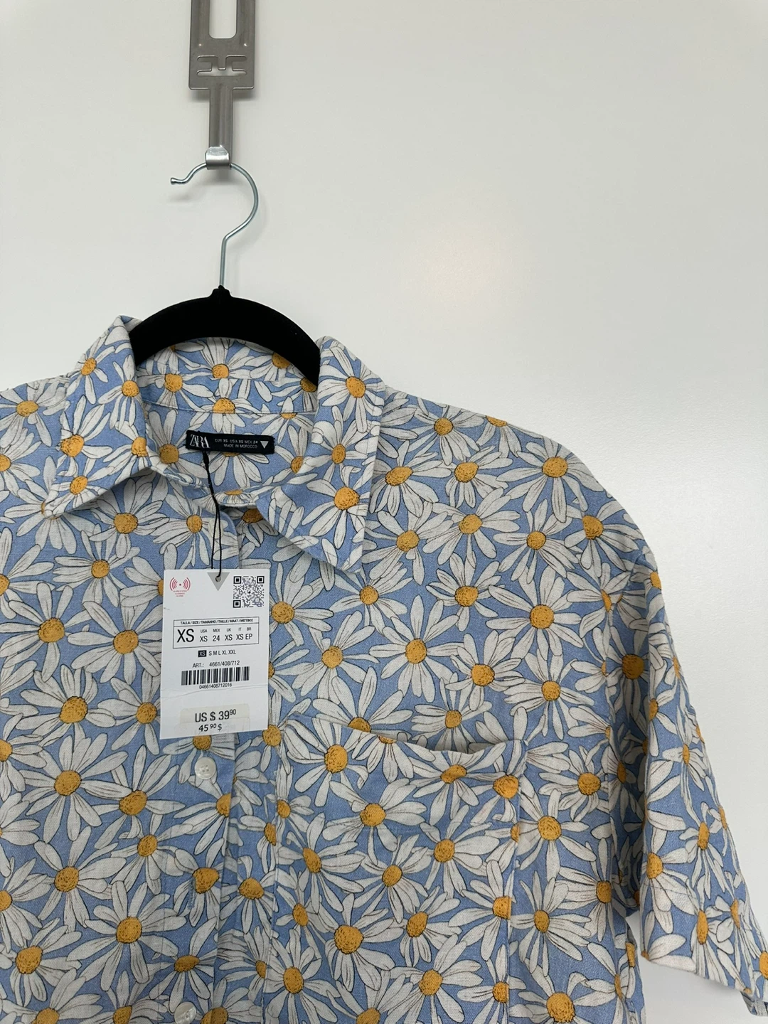 Zara Daisy Print Cropped Shirt XS - photo 2