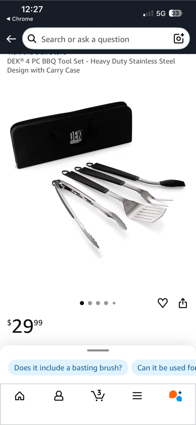 DEK 4-Piece BBQ Tool Set with Carry Case