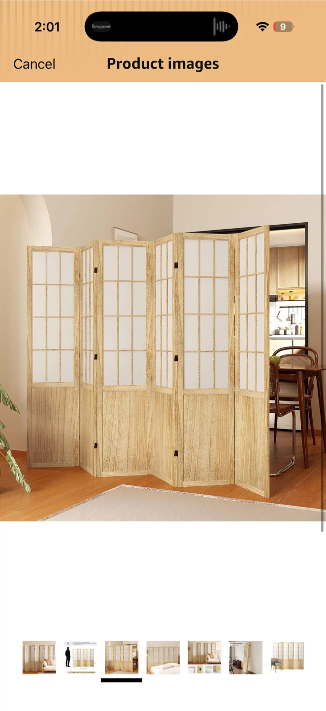 <New>6-Panel Folding Room Divider Screen - photo 3