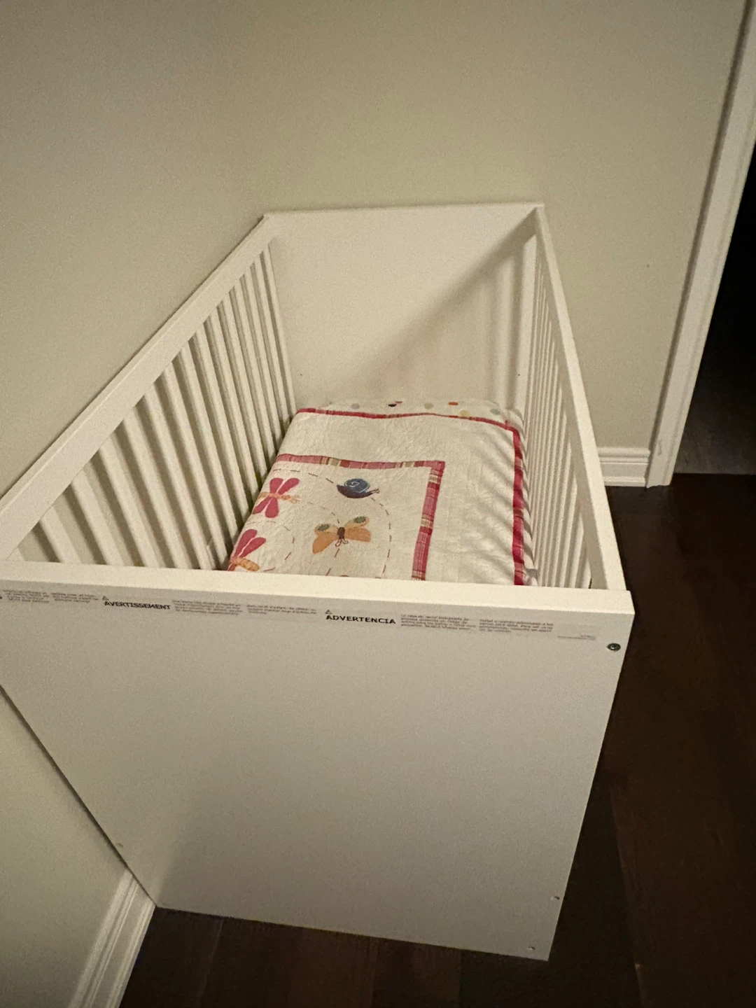 White Baby Crib with mattress