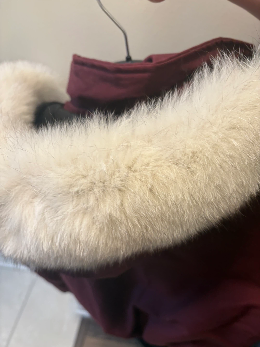 NEW Moose Knuckles Burgundy Bomber Jacket with Fur Trim - photo 2