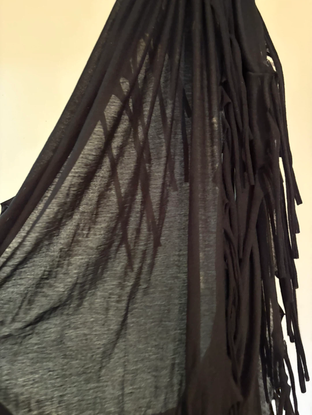 Black Fringed infinity Scarf - photo 2
