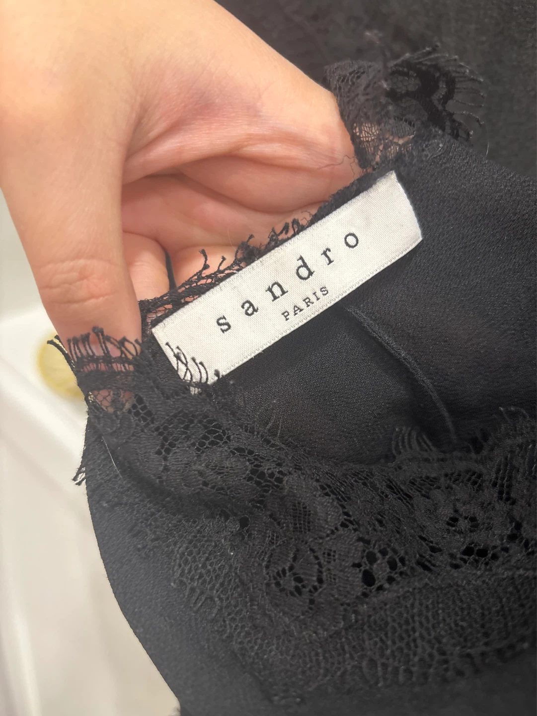 Sandro Paris Black Lace Blouse size Small - photo 2