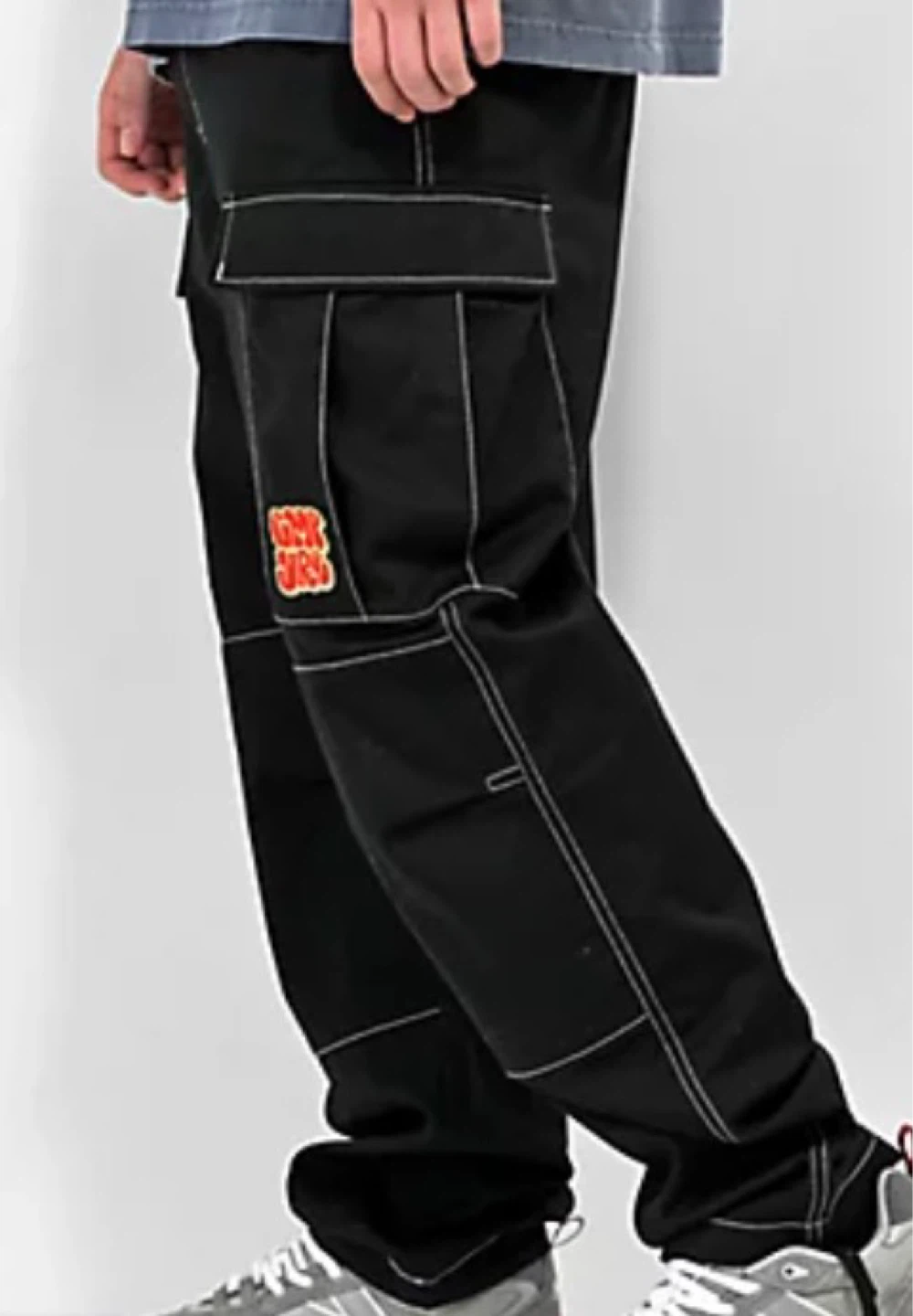 DGK Black Cargo Pants with White Stitching - photo 2